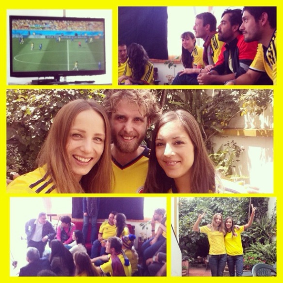 Watching the game with our neighbours. What a festivity!